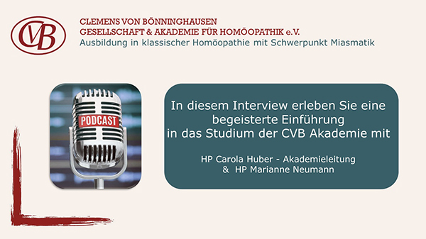 Einführung in das CvB Studium der Homoeopathik Podcast